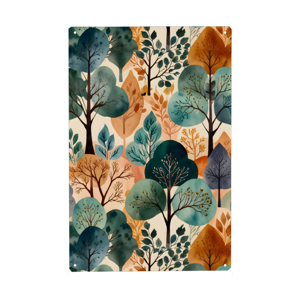 Metall Poster "Bezaubernde Herbstbäume" artboxONE - Natur