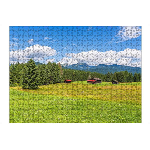 Puzzle Ravensburger "Heuhütten in Bayern" artboxONE - Natur,Reise,Architektur