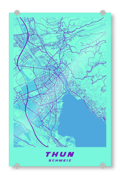 Acrylglasbild "Thun Stadtplan" artboxONE - Städte / Weitere,Kartografie