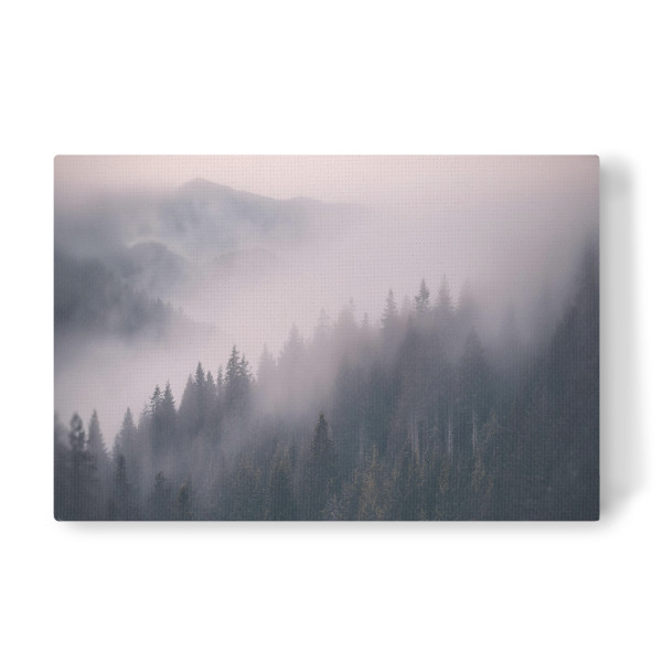 Leinwandbild "Waldlandschaft im Nebel" artboxONE - Natur - Wald,Nebel,Natur,Wildnis,Berge,Gebirge