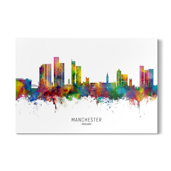 Galerie-Print "Manchester England Skyline II Txt" 75x50 cm artboxONE