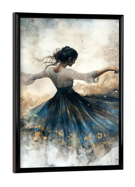 Poster mit schwarzem Rahmen "Balletttänzer c" artboxONE - Menschen - Tänzer,Tanz,Tanzen,Ballett,Frau,Malerei