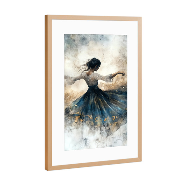 Poster mit Rahmen Kupfer "Balletttänzer c" artboxONE - Menschen - Tänzer,Tanz,Tanzen,Ballett,Frau,Malerei