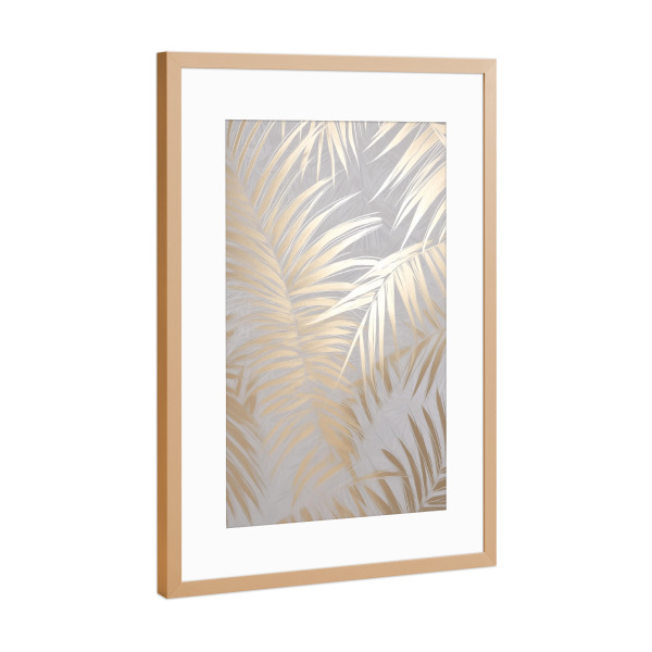 Poster mit Rahmen Kupfer "Luxuriöse Palmen ästhetik" artboxONE - Natur,Floral,Abstrakt