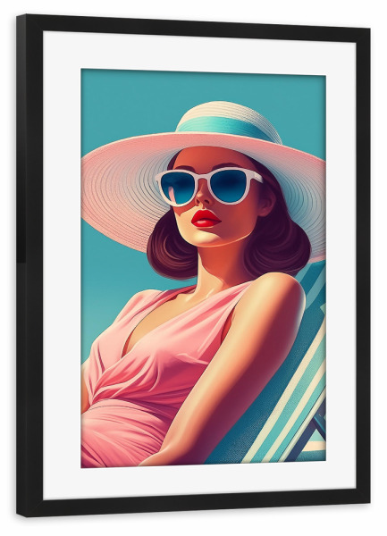 Poster mit Rahmen schwarz "1950 Hollywood Glamour Girl No2" artboxONE - Reise,Menschen,Reise / Strand und Meer