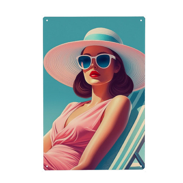 Metall Poster "1950 Hollywood Glamour Girl No2" artboxONE - Reise,Menschen,Reise / Strand und Meer
