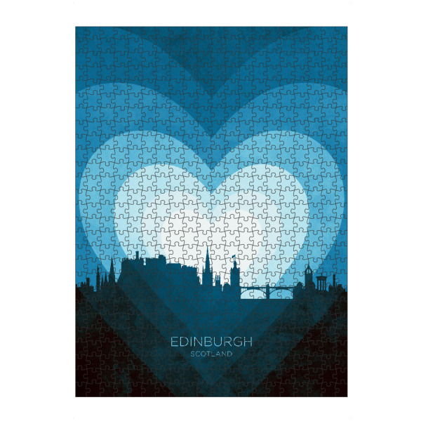 Puzzle Ravensburger "Edinburgh Skyline Herzblau" artboxONE - Städte