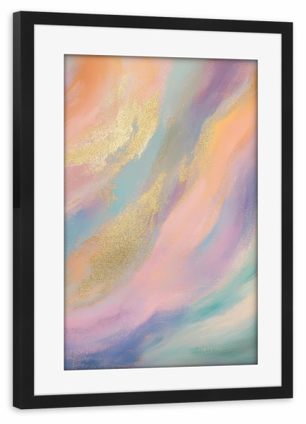Poster mit Rahmen schwarz "Sanfte Wellen Kontraste" artboxONE - Natur,Abstrakt,Marmor