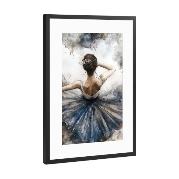 Poster mit Rahmen Schwarz (Metallic) "Balletttänzer a" artboxONE - Menschen - Balletttänzer,Tänzerin,Ballett,Ballerina,Malerei