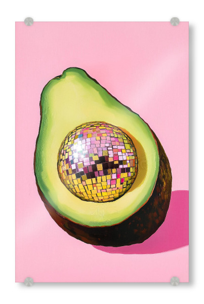 Acrylglasbild "Discokugel mit Avocado" artboxONE - Natur,Essen & Trinken,Essen & Trinken / Obst & Gemüse