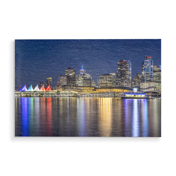 Holzbild "Abendpanorama von Vancouver" artboxONE - Reise,Architektur,Städte / Weitere