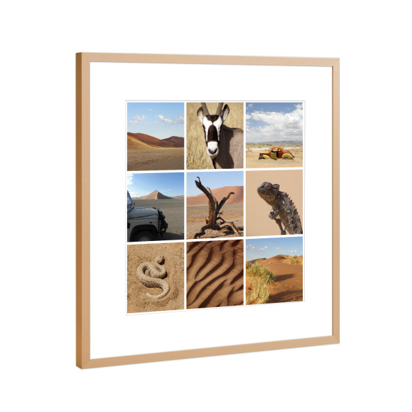 Poster mit Rahmen Kupfer "Namibia Collage" artboxONE - Natur,Reise,Tiere,Reise / Afrika,Reise / Länder