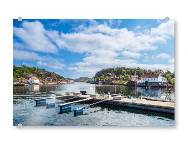 Acrylglasbild "Bootsanleger auf Kapelløya" artboxONE - Natur,Reise,Architektur,Reise / Strand und Meer,Reise / Länder