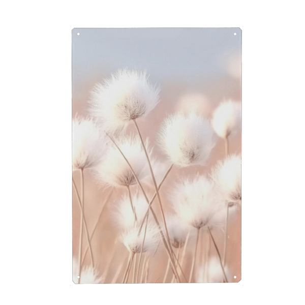 Holzbild "Flauschiges Baumwollgras" artboxONE - Natur,Floral - Baumwollgras,Floral,Natur,Strand,Reise,Strandgras,Gras