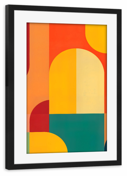 Poster mit Rahmen schwarz "Farbbogen" artboxONE - Abstrakt,Geometrie