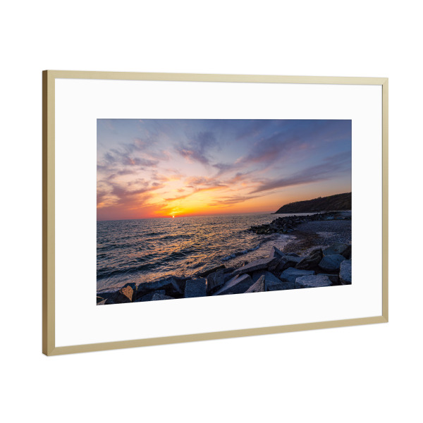 Poster mit Rahmen Gold "Sonnenuntergang am Dornbusch" artboxONE - Natur,Reise,Reise / Strand und Meer
