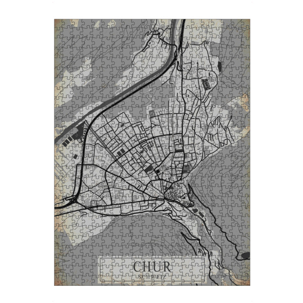 Puzzle Ravensburger "Retro City Chur" artboxONE - Städte / Weitere,Kartografie