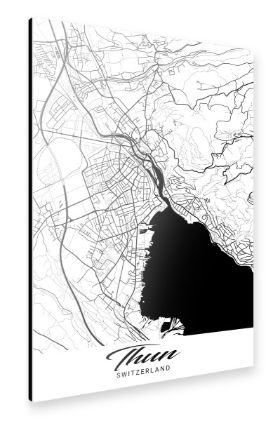Alu-Dibond "Thun City Map" 30x20 cm artboxONE
