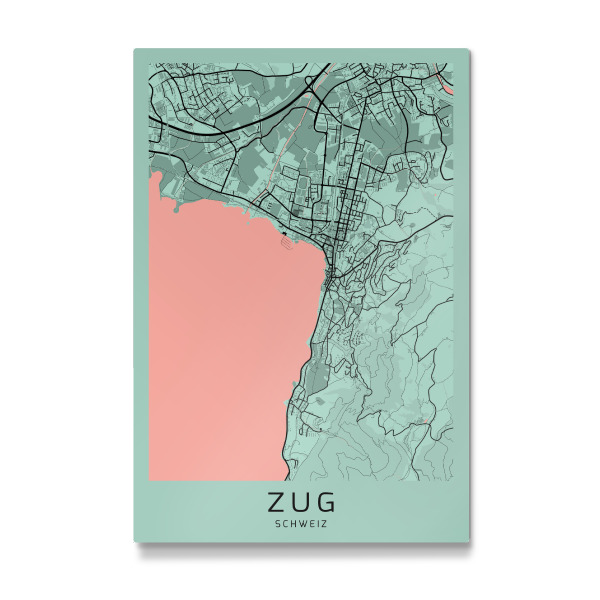 Galerie-Print "Map Zug Schweiz" 30x20 cm artboxONE