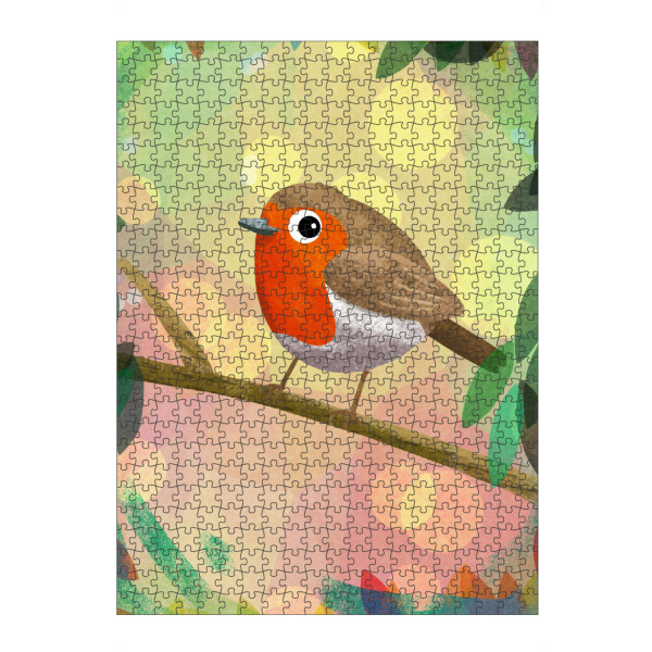 Puzzle Ravensburger "Glücksbote Robin" artboxONE - Floral,Für Kinder,Tiere