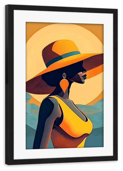 Poster mit Rahmen schwarz "Golden Serenity" artboxONE - Abstrakt
