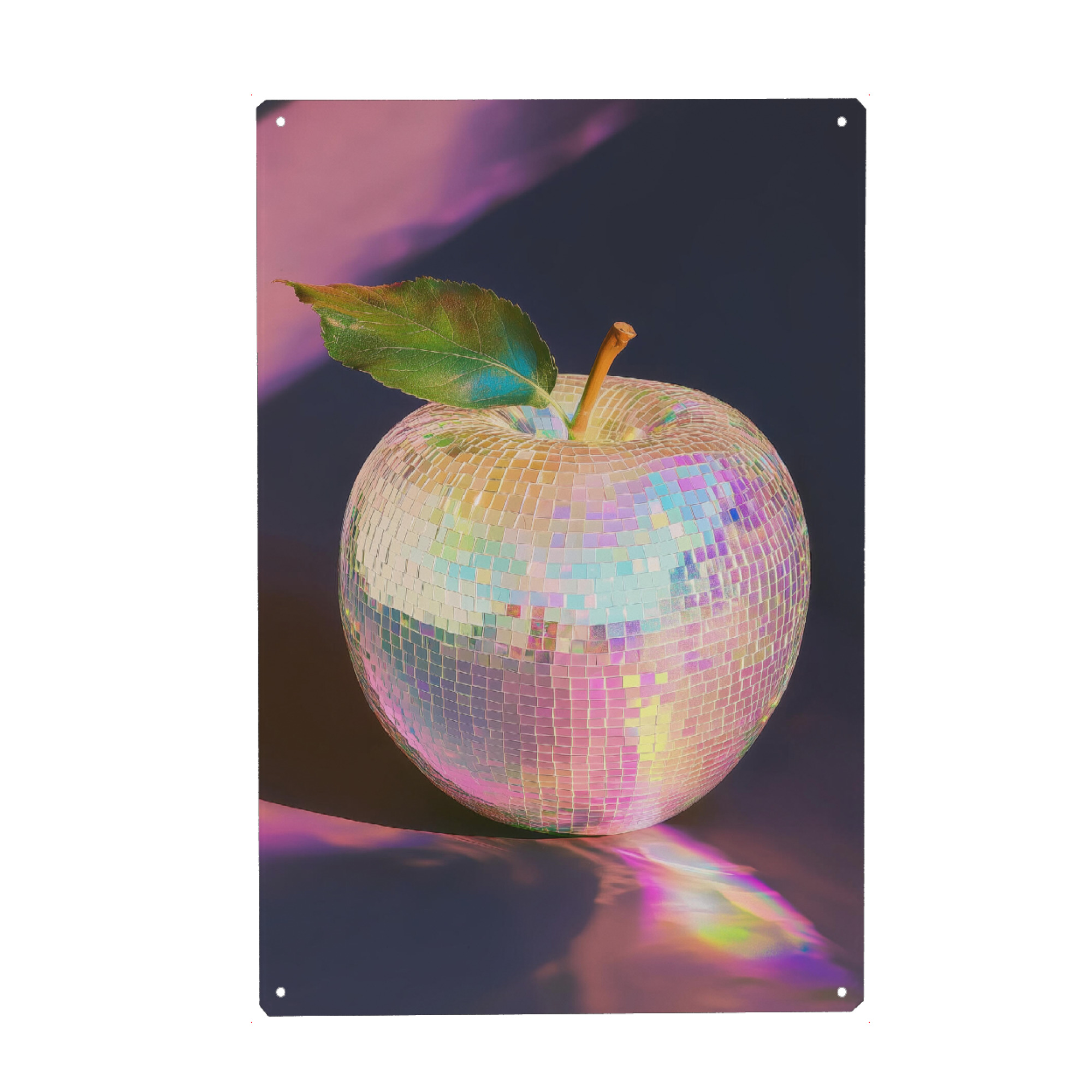 Holzbild "Apfel -Disco -Ball" artboxONE - Essen & Trinken,Abstrakt,Geometrie,Essen & Trinken / Obst & Gemüse
