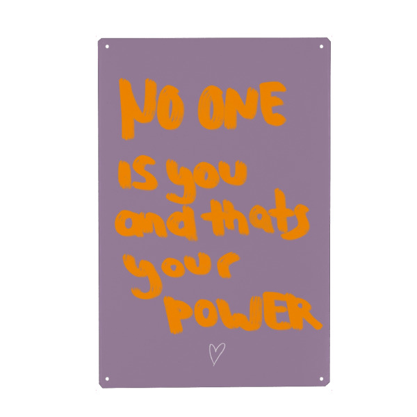 Holzbild "No one ist you" artboxONE - Typografie - Nooneisyou,Andthatsyourpower,Schrift,Text,Mood,Motivation,Bestfriend,Typo,Typografie