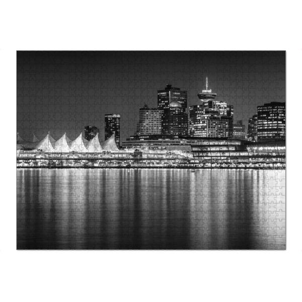 Puzzle Ravensburger "Vancouver am Abend in Monochrom" artboxONE - Reise,Schwarzweiß,Architektur,Städte / Weitere