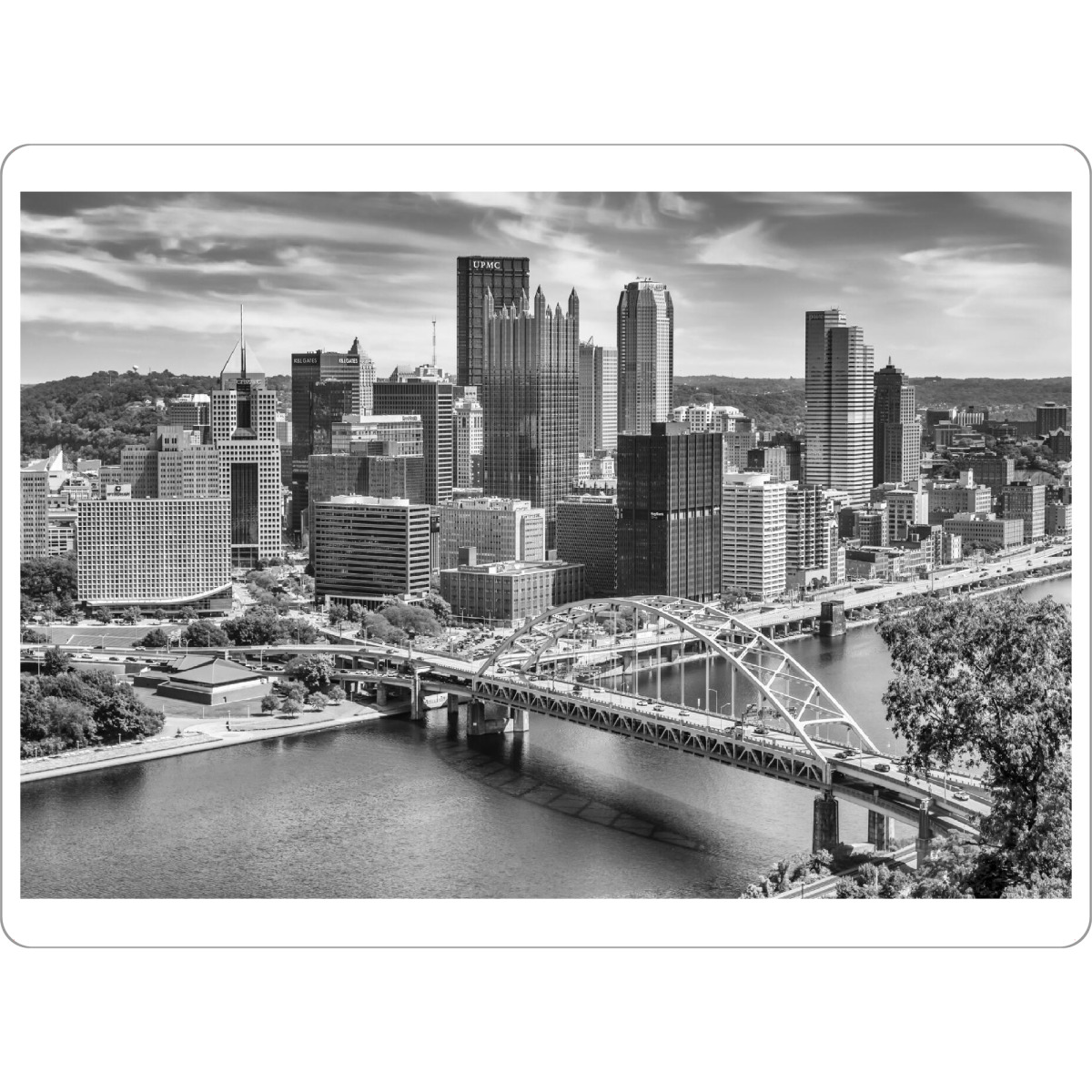 Tischset "Fort Pitt Bridge in Pittsburgh" artboxONE - Reise,Schwarzweiß,Architektur,Städte / Weitere