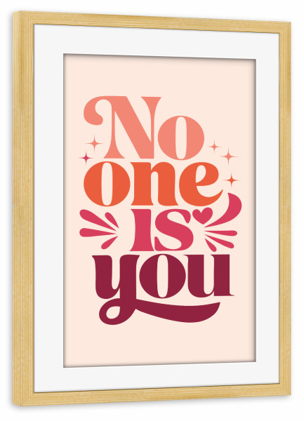 Poster mit Rahmen kiefer "Niemand ist zitiert" artboxONE - Typografie