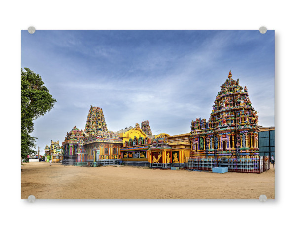 Acrylglasbild "Die Tempel bunten von Trincomalee" artboxONE - Reise,Architektur - Sri lanka,Trincomalee,Tempel,Religion,Hinduismus