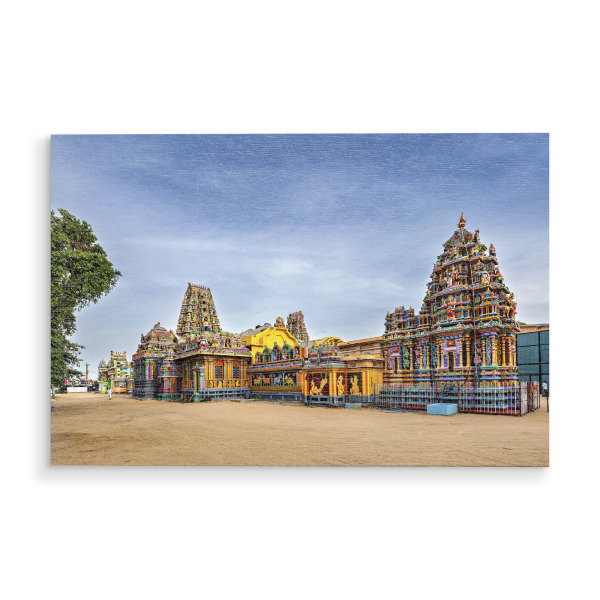 Holzbild "Die Tempel bunten von Trincomalee" artboxONE - Reise,Architektur - Sri lanka,Trincomalee,Tempel,Religion,Hinduismus