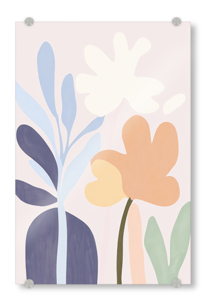 Acrylglasbild "Blumen Freude in Pastel" artboxONE - Natur,Floral,Abstrakt