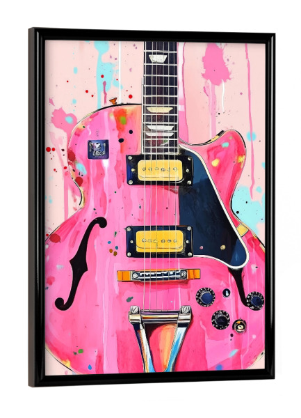 Poster mit schwarzem Rahmen "Guitar Music Instrument Art l" artboxONE - Musik - Gitarre,Gitarren,Musik,Sound,Instrument,Musikinstrument