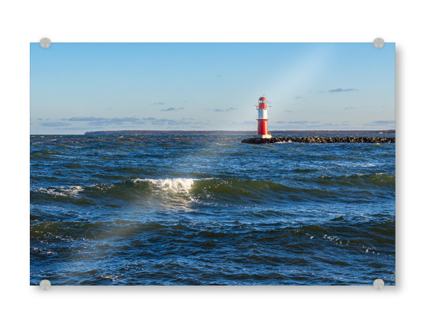 Acrylglasbild "Wellen und Ostmole" artboxONE - Natur,Reise,Architektur,Reise / Strand und Meer