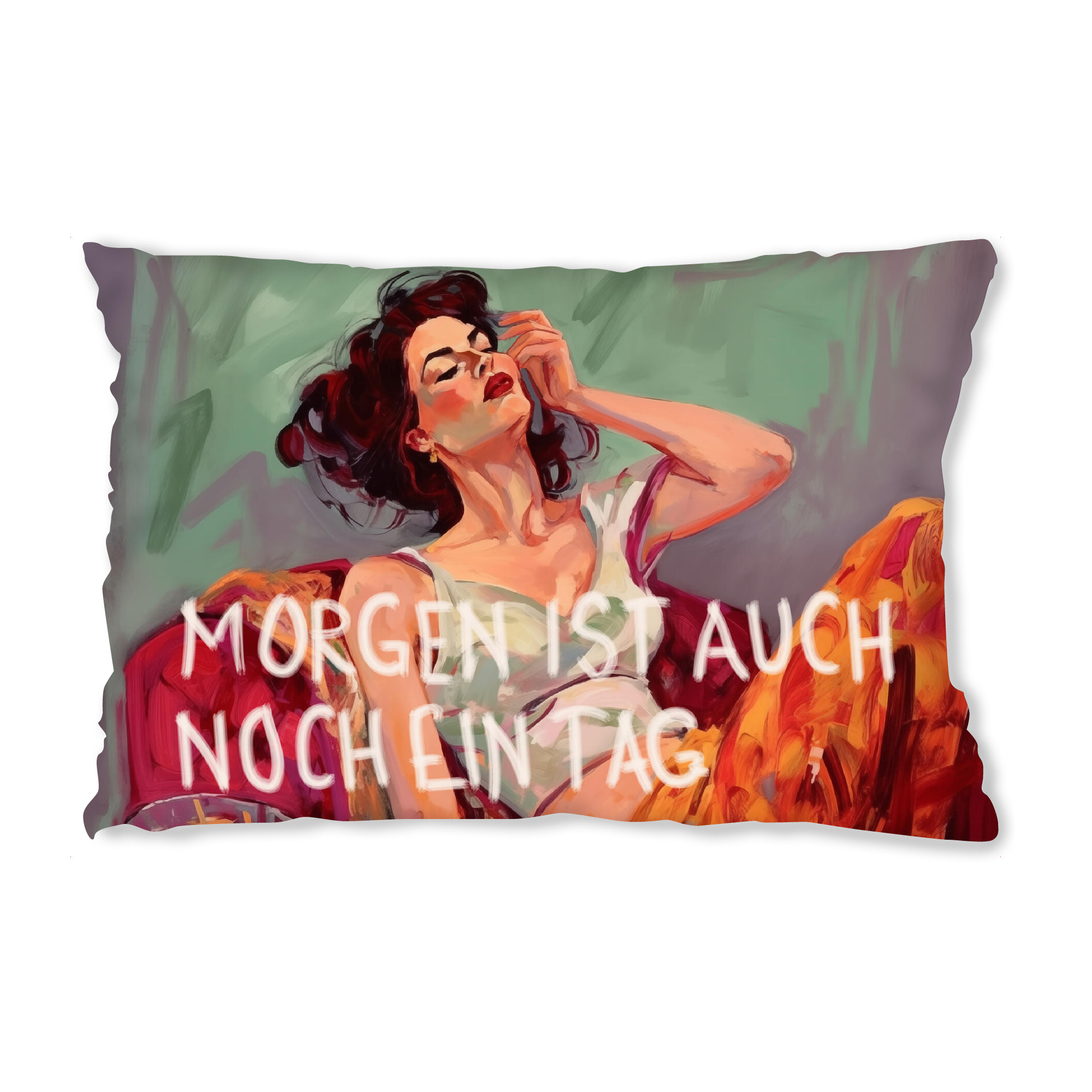 Design-Kissen "Morgen ist auch noch ein Tag" artboxONE - Typografie,Menschen - Morgen,Motivation - Bild morgen