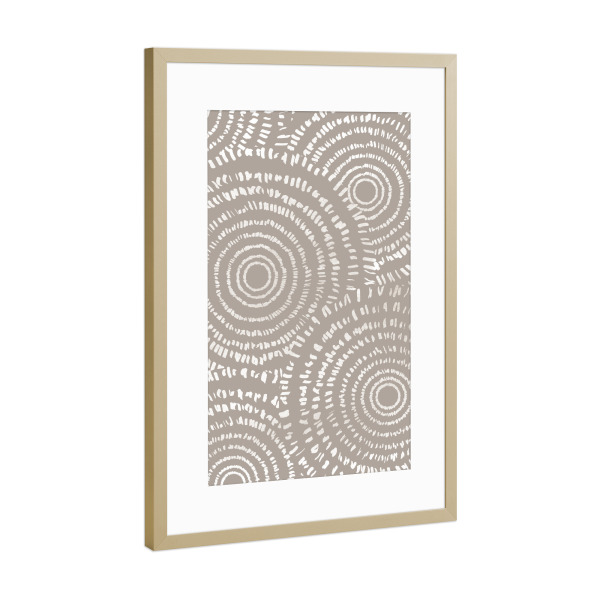 Poster mit Rahmen Gold "Kreispunktmuster" artboxONE - Abstrakt,Geometrie - Abstract,Abstract art,Circle,Geometric,Dot,Boho,Bohemian