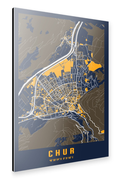 Alu-Dibond "Chur City" 30x20 cm artboxONE