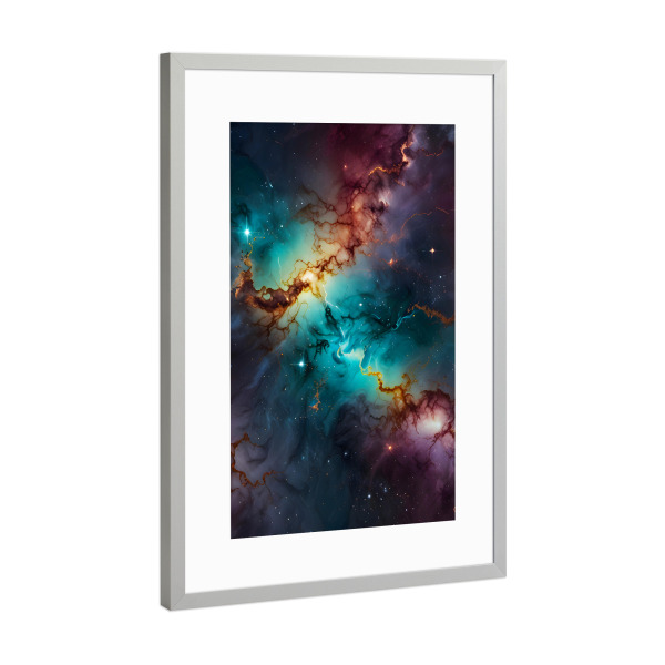 Poster mit Rahmen Silber "Himmelsvenen" artboxONE - Abstrakt