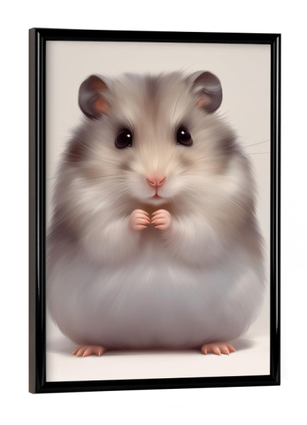Poster mit schwarzem Rahmen "Sisi Niedlicher Hamster" artboxONE - Für Kinder,Tiere,Lustig