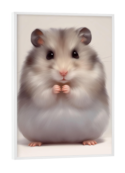 Poster mit weißem Rahmen "Sisi Niedlicher Hamster" artboxONE - Für Kinder,Tiere,Lustig