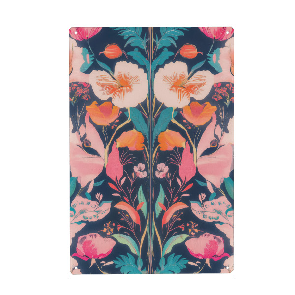 Metall Poster "Botanische Morris Symmetrie" artboxONE - Natur,Floral,Abstrakt