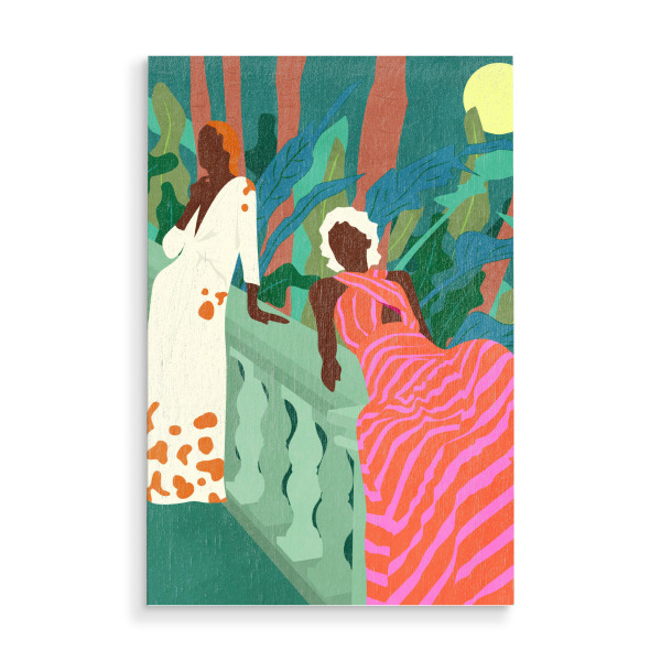 Holzbild "Lush Nights & Flowing Dresses" artboxONE - Floral