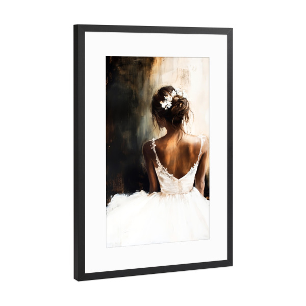 Poster mit Rahmen Schwarz (Metallic) "Balletttänzer e" artboxONE - Menschen - Balletttänzer,Ballett,Tänzer,Tanz,Ballerina,Malerei