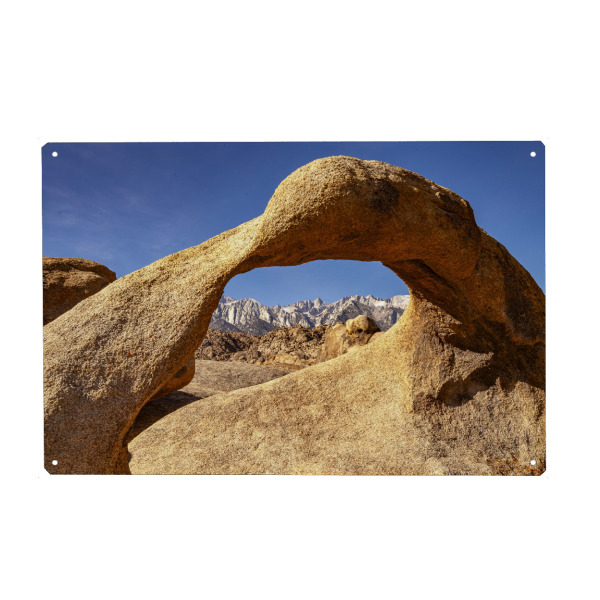 Holzbild "Alabama Hills Kalifornien" artboxONE - Natur,Reise - Alabama hills,Sierra nevada,Kalifornien,Vereinigte staaten von amerika,Usa,Felsbogen