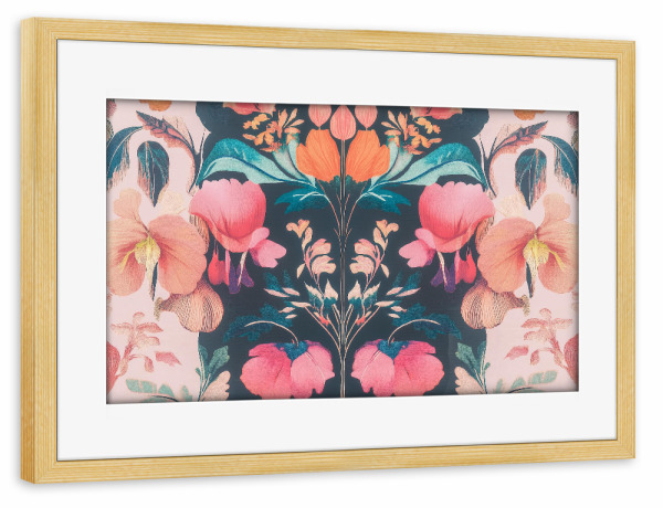 Poster mit Rahmen kiefer "Morris Pastell-Blütenpracht" artboxONE - Natur,Floral,Abstrakt