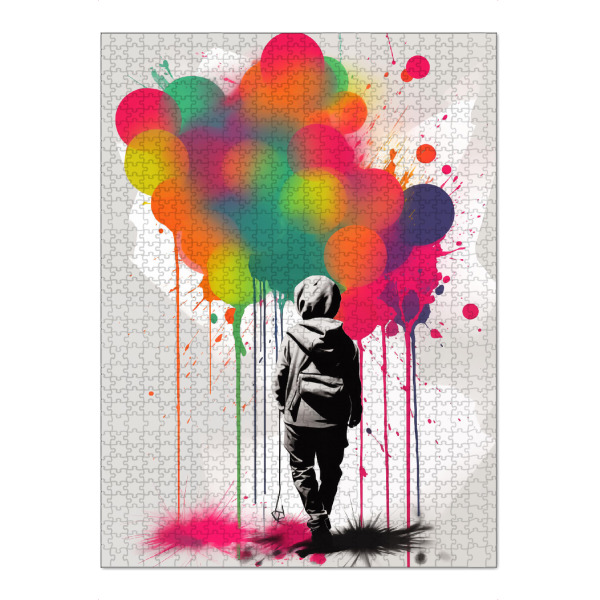 Puzzle Ravensburger "Graffiti -Junge" artboxONE - Streetart - Graffiti,Straßenkunst,Farbenfroh,Spritzer,Junge,Hoodie - Bild graffiti