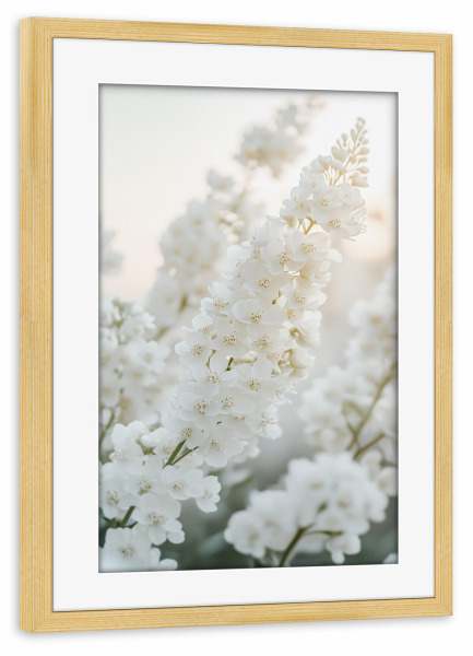 Poster mit Rahmen kiefer "Weiße Blüten Harmonie" artboxONE - Natur,Floral