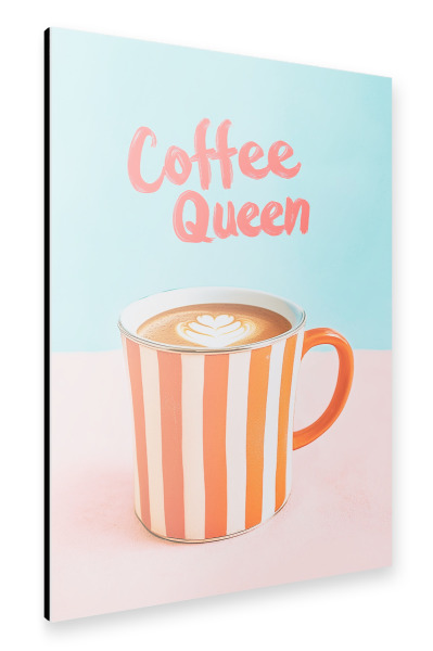 Alu-Dibond "Kaffee Liebe mit Streifentasse" 30x20 cm artboxONE