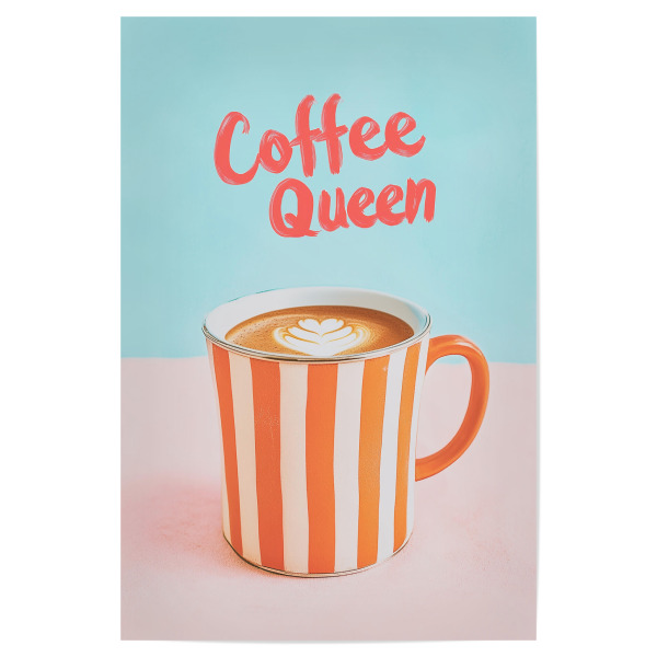 Poster 30x20 cm "Kaffee Liebe mit Streifentasse" artboxONE - Typografie,Essen & Trinken,Liebe